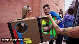 street gypsy slut sav shawz deepthroats and gags on cock in pov then squirts