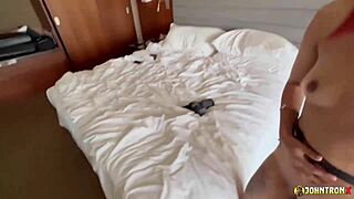 Slim Thai babe with perky tits gets roughly fucked creampied in homemade POV by Johntronx