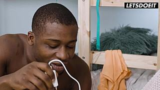 SQUIRTING BRUNETTE ANAL POUNDED BY BBC ROOMMATE IN HORNY HOSTEL DORM!