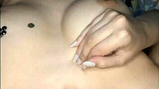Latina lesbian teases big tits then slides toy deep into her perfect round ass