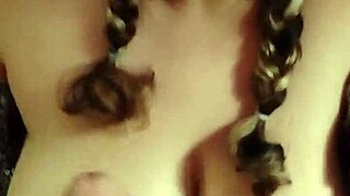 My hot wife gags on cock practicing deepthroat tit play closeup