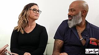 Shaundam blasts hot cum all over Red August's plump PAWG pussy. Interracial action gets so messy and wild!