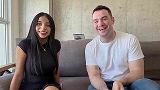 Petite 19YO Dafne Michelle's Huge Natural Tits Shine Backstage with Andres Acosta