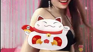 sexy japanese babe dances and flashes her goods