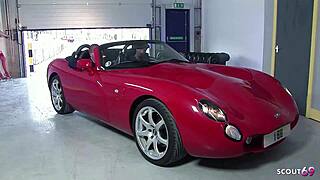 Blonde Mature Teases Workers for Garage Rendezvous