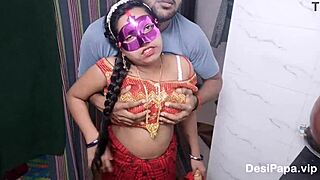 Newlywed indian bride bends for rough doggystyle newlywed pounding