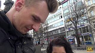 hunt4k busty brunette jocelyne lets old guy fuck her shaved pussy for cash outdoors