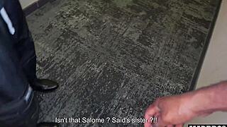 Belgian skinny slut sneaks anal dp rough interracial behind big bro's back