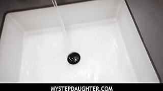 Mystepdaughter Fiona Frost and Alicia Williams team up seducing filthy rich daddy in garage