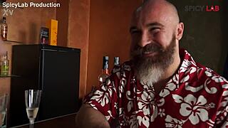 Blonde big titted babe gets her ass fucked hard by swingers in the nightclub after dancing