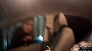 Risky public street handjob for hot young teen in car draws crowds