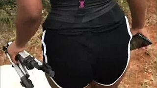ebony babes take huge black cocks and cumshots all over hairy asses in hot compilation