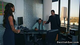 rich dude, doesn't your huge cock crave pounding this tanned brunette babe's big tits in spooning?