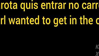 Risky public street handjob for hot young teen in car draws crowds