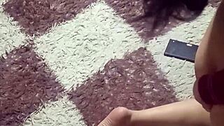 college latina teen girlfriend bends over for classmate creampie doggystyle