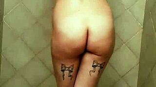 Big ass solo masturbation to pussy orgasm in shower