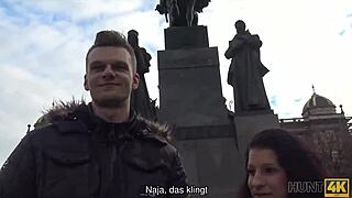 hunt4k busty brunette jocelyne lets old guy fuck her shaved pussy for cash outdoors