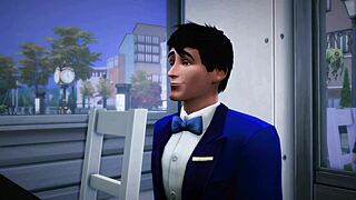 our table for three cuckold with my friend's monster cock on desk