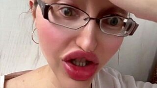 wanna see this huge lipsticked russian blonde with glasses go full fetish mode?