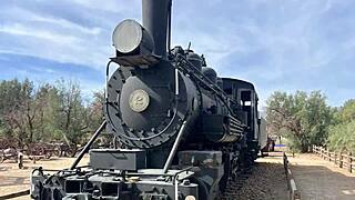 Blonde babe's shaved pussy takes monster cock creampie downhill!