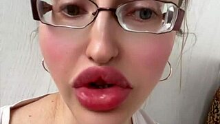 wanna see this huge lipsticked russian blonde with glasses go full fetish mode?