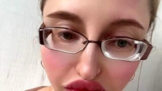 wanna see this huge lipsticked russian blonde with glasses go full fetish mode?