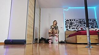 hey check out this blonde strutting her stuff in killer heels on the runway