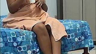 uh i was spyin on stepsis changin but damn she starts rubbin her big tits n ass...