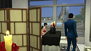 our table for three cuckold with my friend's monster cock on desk