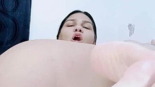 Curvy Latina MILF Allisonvega plugs ass with huge dildo