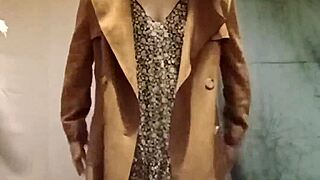 omg french milf slave chained up flashing tits outdoors then humiliated in public toilet 😈🔥