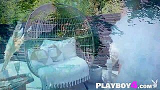 Think this cute ebony teen julie kay's big ass tits look hot in lingerie outdoors?