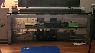 Vee flows through naked yoga poses flashing her saggy natural tits and bare pussy