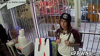 tattooed broker pays cute amateur cash to deepthroat his monster cock on hidden cam