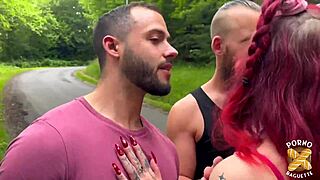 trixy the fiery redhead milf craves double penetration in slutty mmf threesome