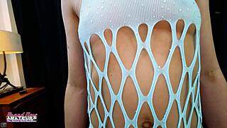 Mercedez the busty brunette milf teases with deep rimjob toy play and passionate finish