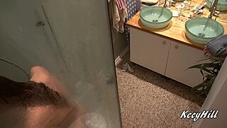 hey check busty kecy getting all wet naked in shower