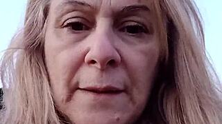 omg french milf slave chained up flashing tits outdoors then humiliated in public toilet 😈🔥