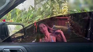 Beautiful Car Wash Girl Bent Over Fucked Doggystyle by Horny Client
