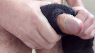 imagine this towel on my huge cock massive cumshot close-up