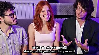 First Porn Casting Interview Turns Dirty Threesome Two Guys One Girl FMM Rough Doggystyle