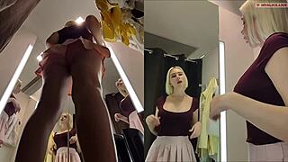 hidden cam catches her big tits pussy upskirt in changing room