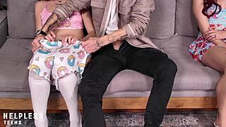 step daddy sneaks in while no mom's around with innocent teen stepdaughter