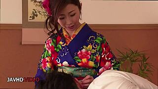 seductive kimono milf ayumi shinoda's passionate bj has me hooked 😍 fingering next!