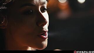 Veronica leal smokes cig while stroking cock sensually