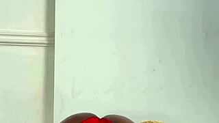 Chained ebony babe fucks dildo til she cums hard 😩💦🔥