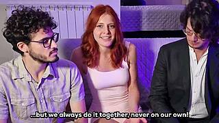 First Porn Casting Interview Turns Dirty Threesome Two Guys One Girl FMM Rough Doggystyle