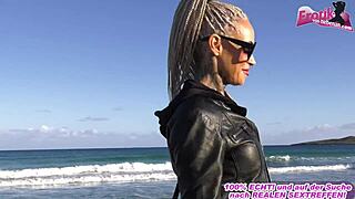 german blonde milf picked up at beach for fun