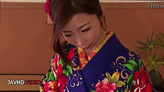 seductive kimono milf ayumi shinoda's passionate bj has me hooked 😍 fingering next!