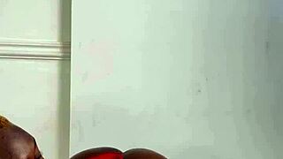 Chained ebony babe fucks dildo til she cums hard 😩💦🔥